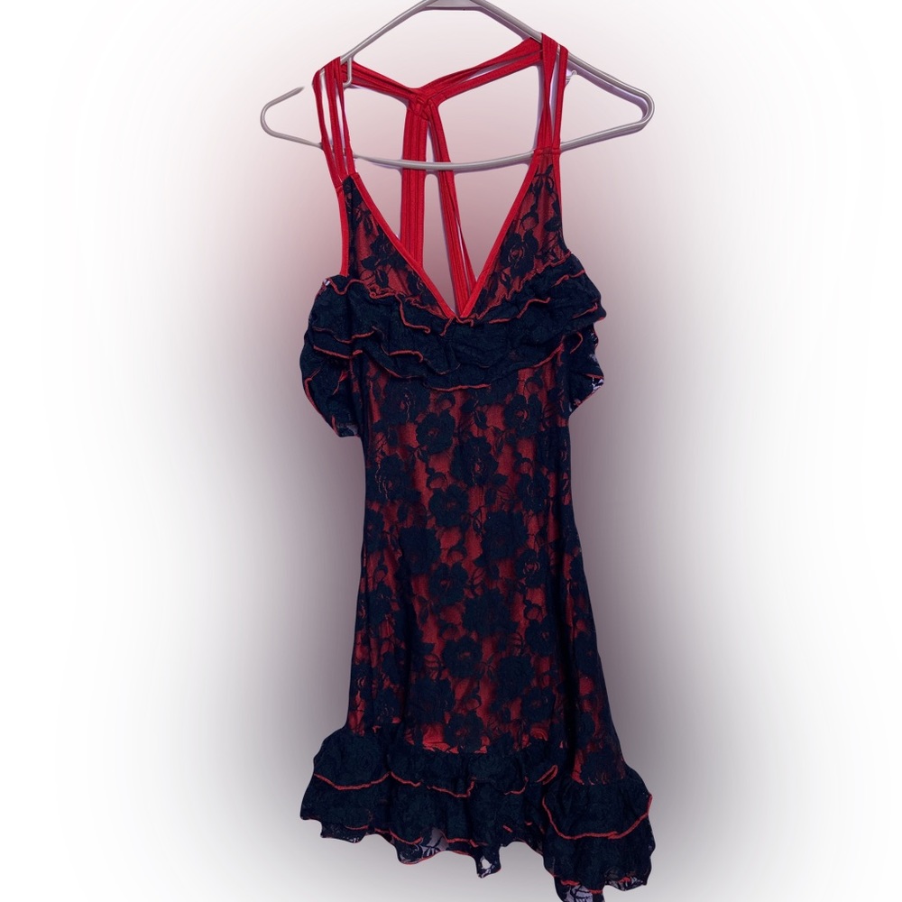 Lace Black Red Dress Costume Size Large